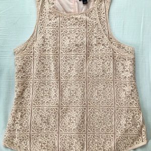 Blush pink lace sleeveless top